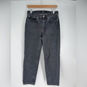 A.P.C High Rise Straight Leg Dark Wash Denim Jeans